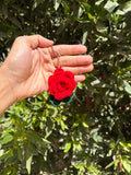 Keychain | Handmade Crochet Red Flower